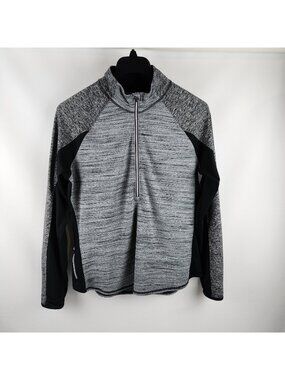Athleta Womens XL Running Wild Half Zip Gray Black